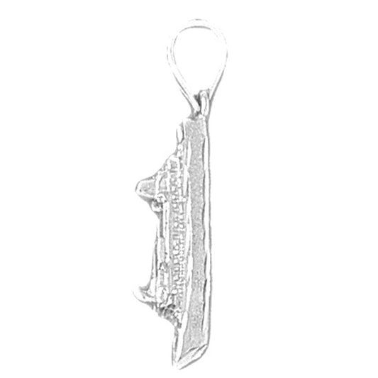 Sterling Silver 3D Cruise Ship Pendant