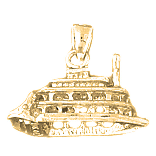 Yellow Gold-plated Silver Cruise Ship Pendant