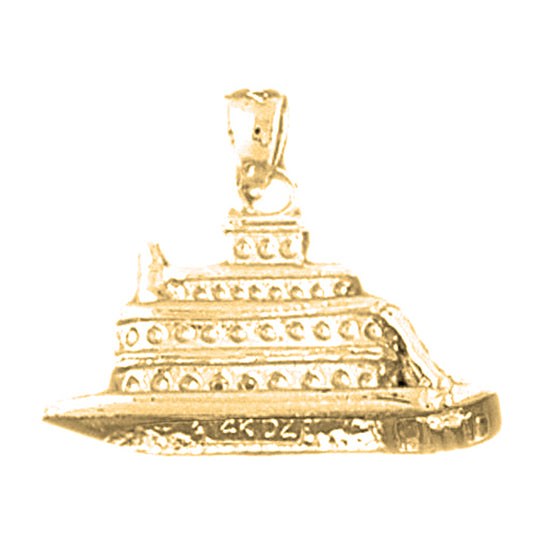 Yellow Gold-plated Silver Cruise Ship Pendant