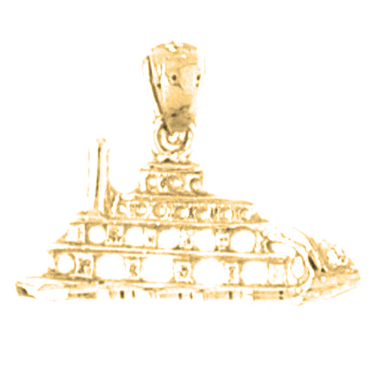 Yellow Gold-plated Silver Cruise Ship Pendant