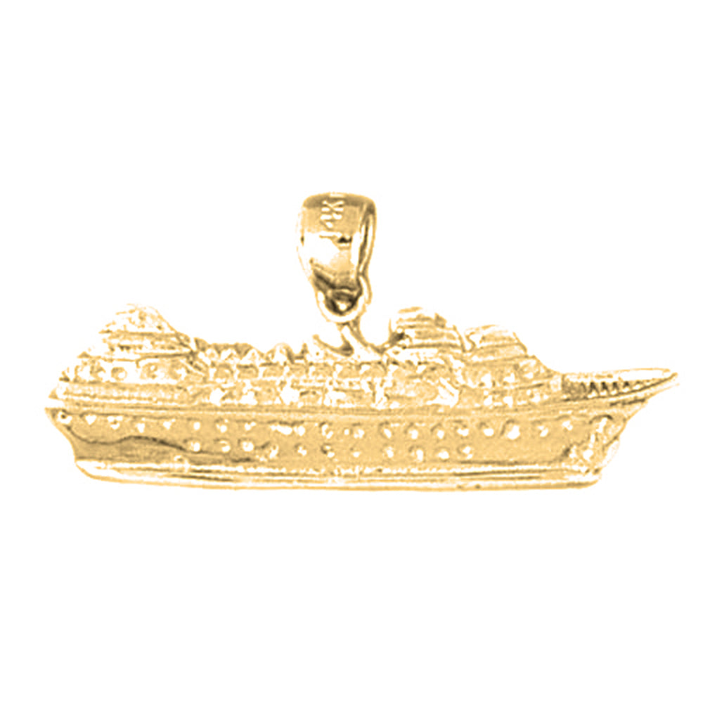 Yellow Gold-plated Silver Cruise Ship Pendant