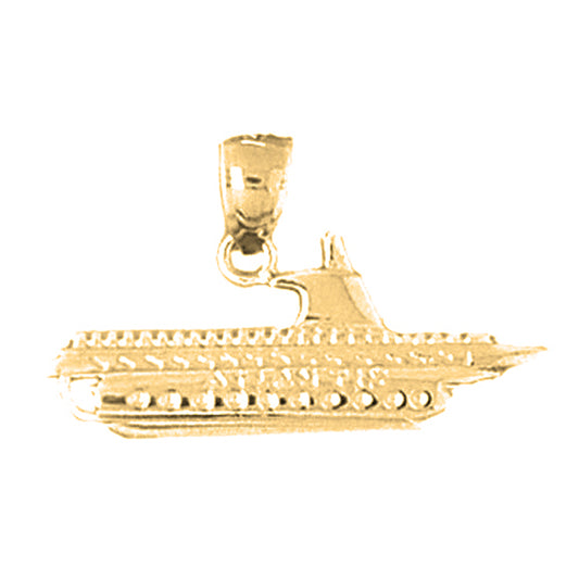 Yellow Gold-plated Silver Cruise Ship Pendant