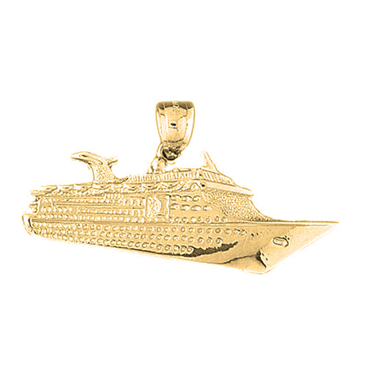 Yellow Gold-plated Silver Cruise Ship Pendant