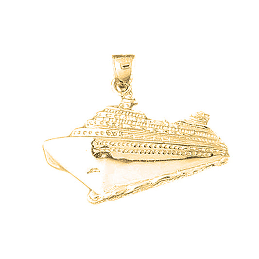 Yellow Gold-plated Silver Cruise Ship Pendant