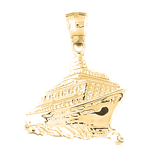 Yellow Gold-plated Silver Cruise Ship Pendant