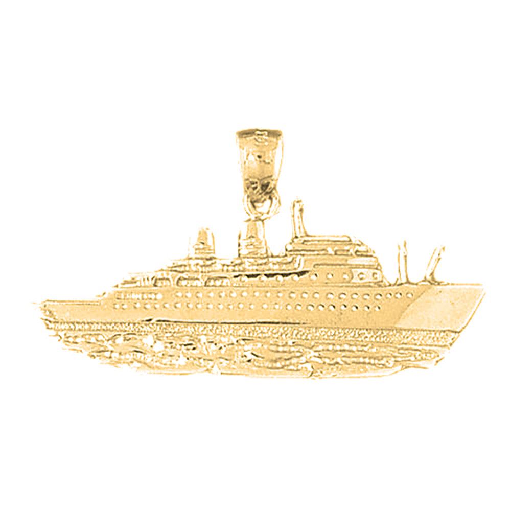 Yellow Gold-plated Silver Cruise Ship Pendant