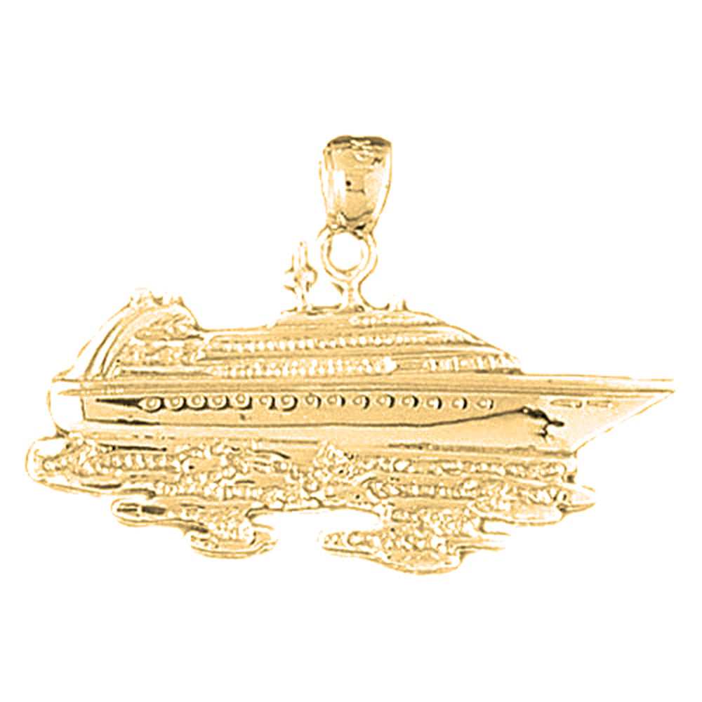 Yellow Gold-plated Silver Cruise Ship Pendant