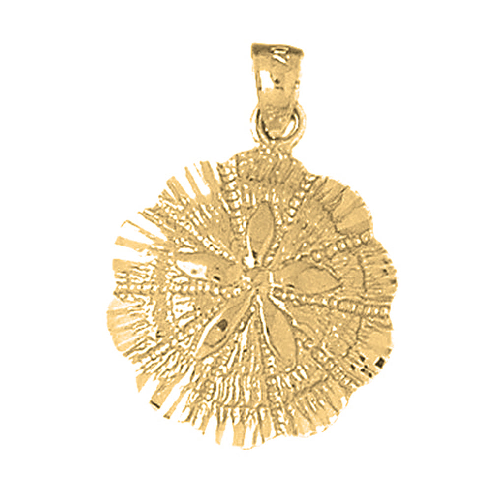 Yellow Gold-plated Silver Sand Dollar Pendant