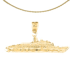Sterling Silver Fright Ship Pendant (Rhodium or Yellow Gold-plated)