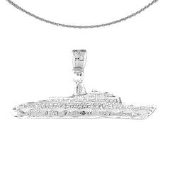 Sterling Silver Fright Ship Pendant (Rhodium or Yellow Gold-plated)