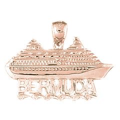 10K, 14K or 18K Gold Bermuda Cruise Ship Pendant