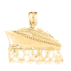 Yellow Gold-plated Silver Bermuda Cruise Ship Pendant