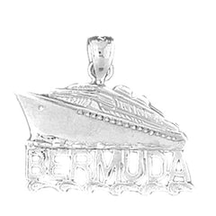 Sterling Silver Bermuda Cruise Ship Pendant