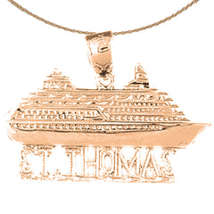 10K, 14K or 18K Gold St. Thomas Cruise Ship Pendant
