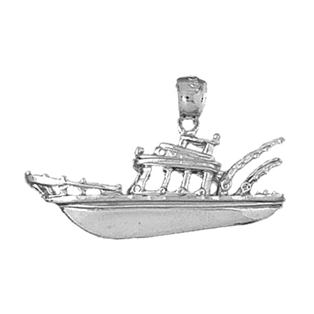 Sterling Silver Fishing Boat Pendant