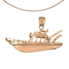 10K, 14K or 18K Gold Fishing Boat Pendant