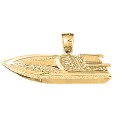 Yellow Gold-plated Silver Motor Boat Pendant