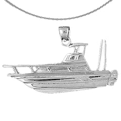 Sterling Silver Yatch Pendant (Rhodium or Yellow Gold-plated)