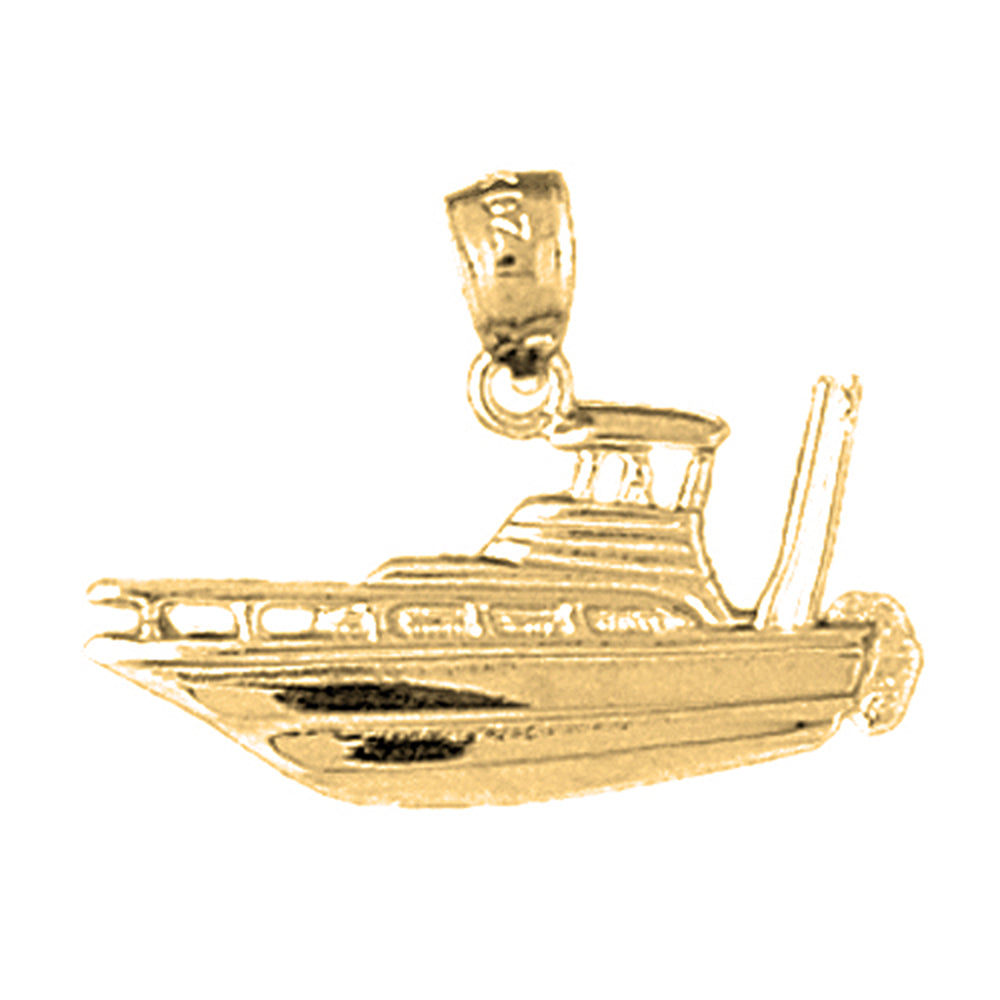 Yellow Gold-plated Silver Yatch Pendant