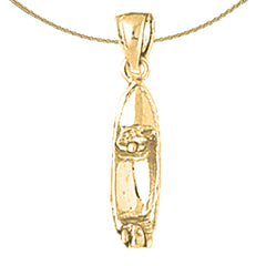 Sterling Silver Jet Ski 3D Pendant (Rhodium or Yellow Gold-plated)