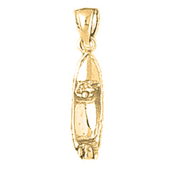 Yellow Gold-plated Silver Jet Ski 3D Pendant