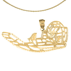 Sterling Silver Hovercraft Pendant (Rhodium or Yellow Gold-plated)