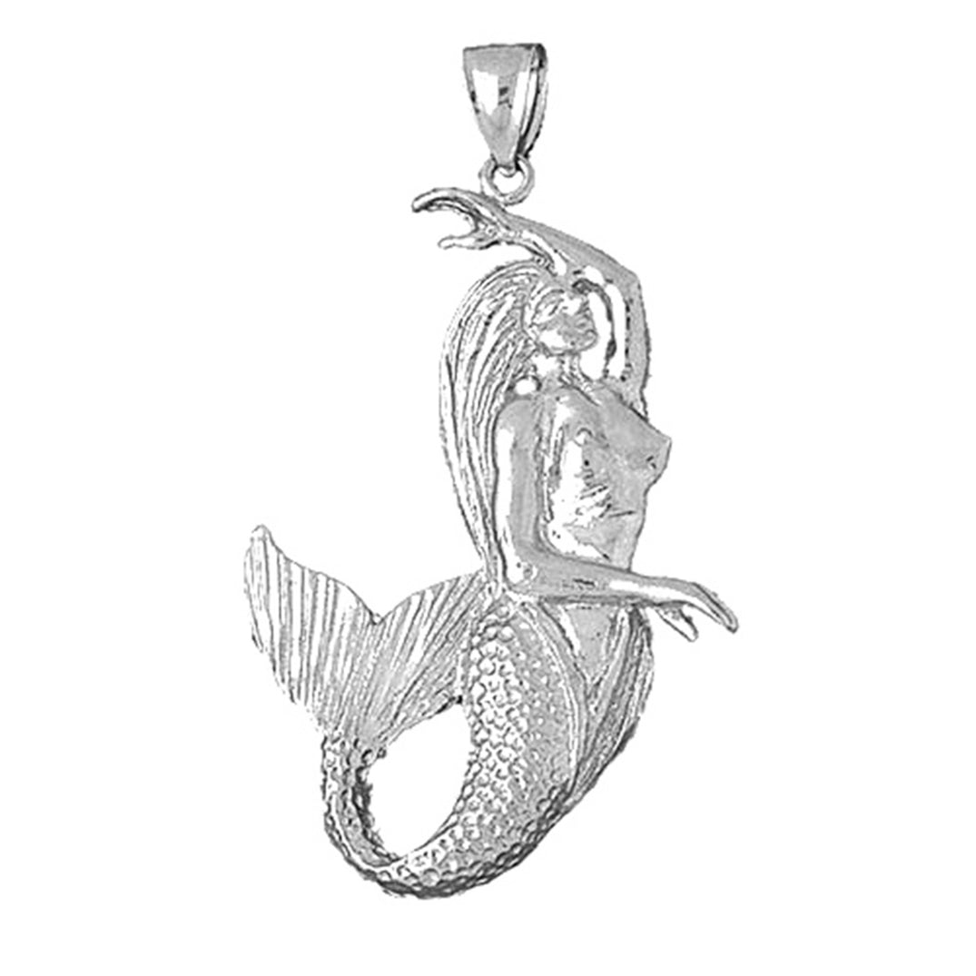 Sterling Silver Mermaid 3D Pendant