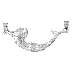 Sterling Silver 3D Mermaid Pendant