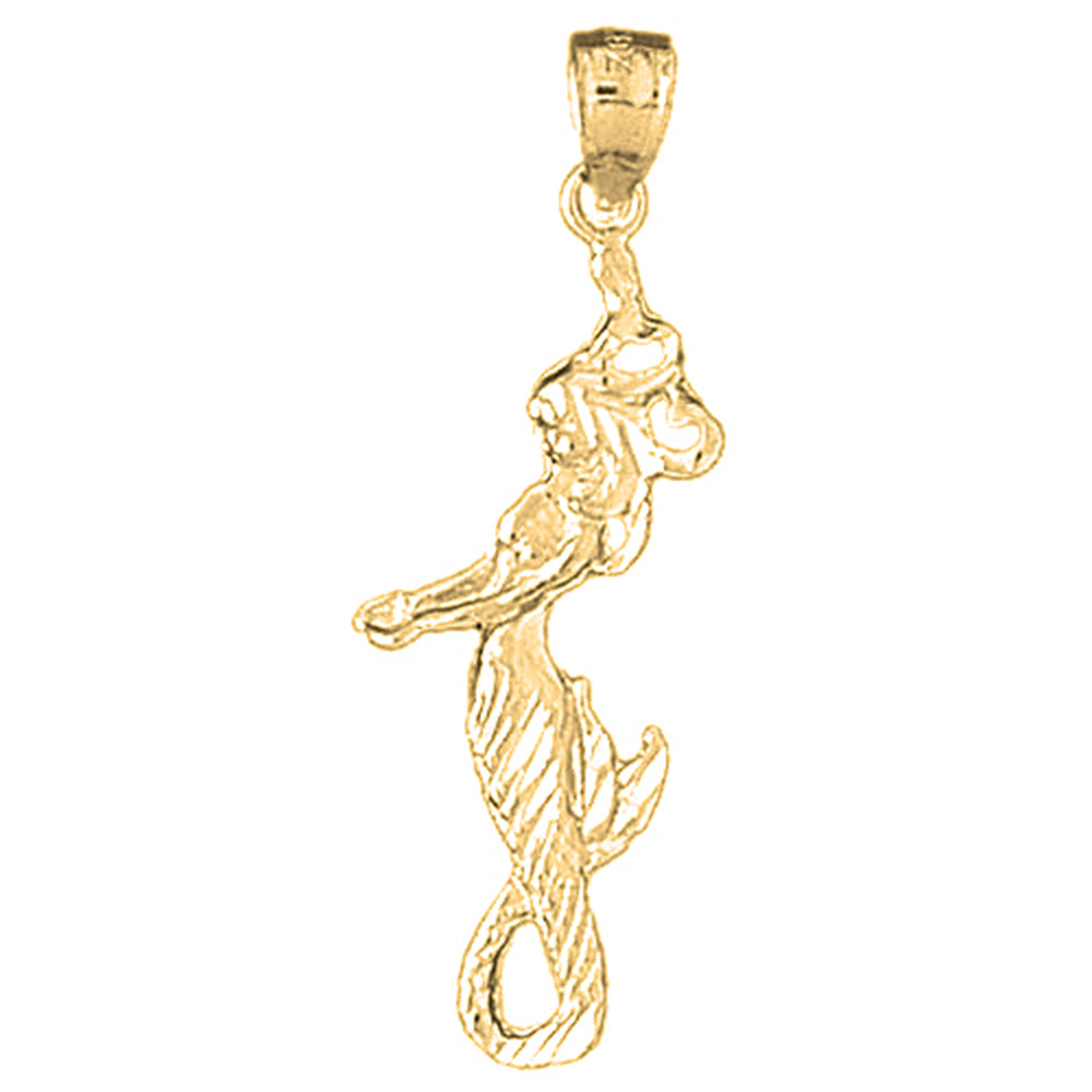 Yellow Gold-plated Silver Mermaid Pendant