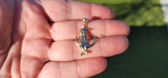 10K, 14K or 18K Gold Mermaid And Anchor Pendant