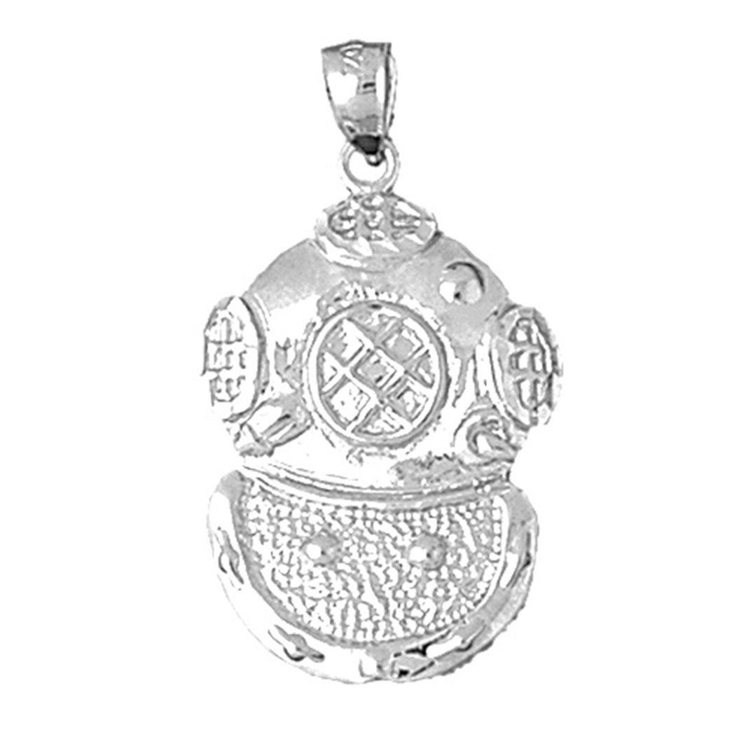 Sterling Silver Diving Helmet Pendant