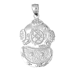 Sterling Silver Diving Helmet Pendant