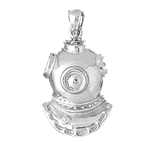 Sterling Silver Diving Helmet Pendant