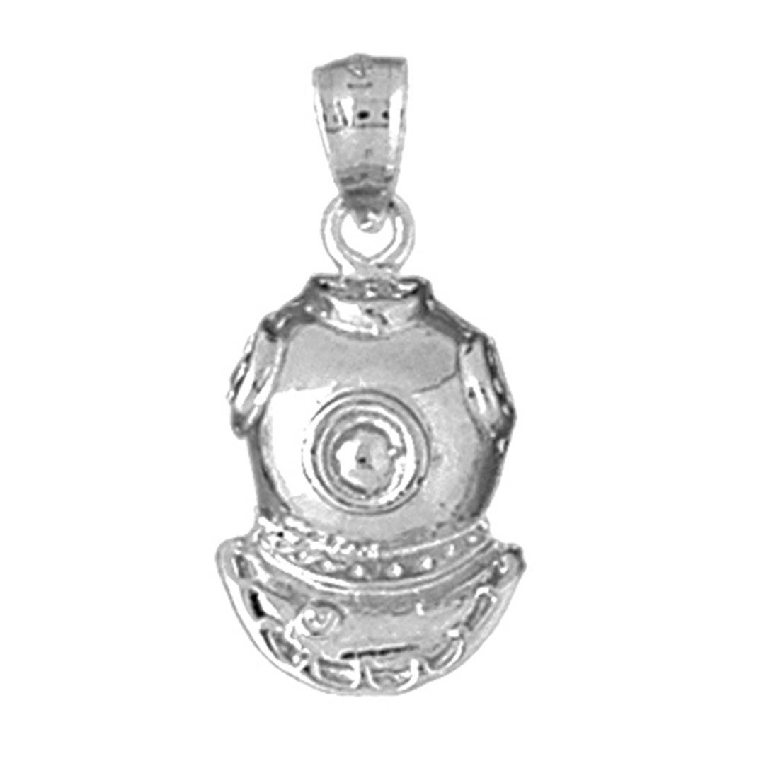 Sterling Silver Diving Helmet Pendant