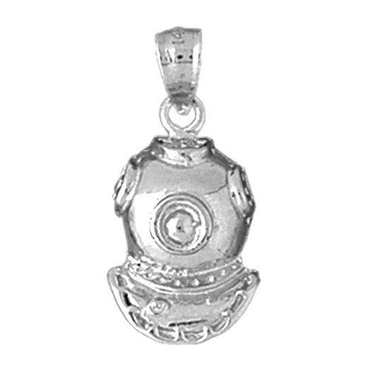 Sterling Silver Diving Helmet Pendant