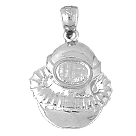 Sterling Silver Diving Helmet Pendant