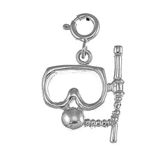 Sterling Silver Scuba Mask And Snorkel Pendant