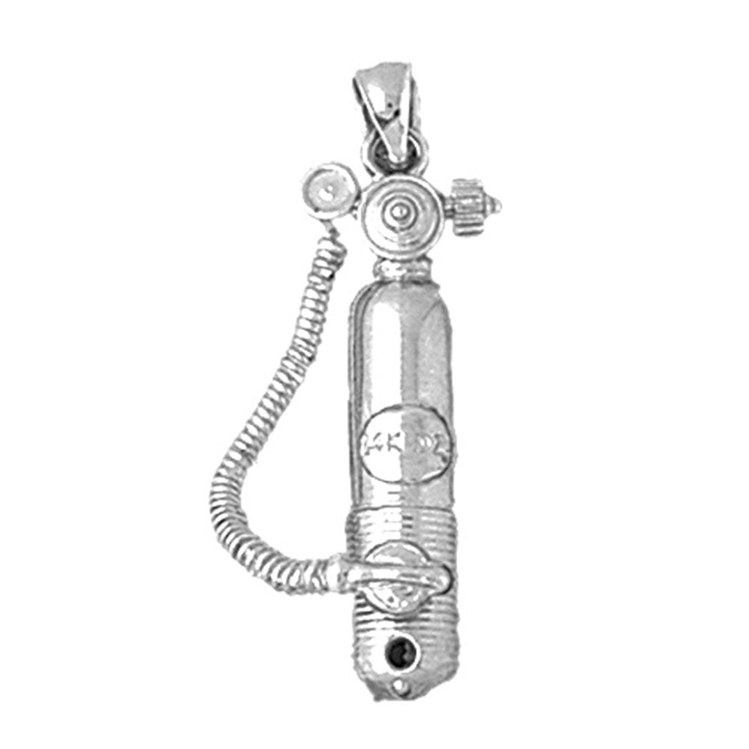 Sterling Silver 3D Scuba Tank Pendant