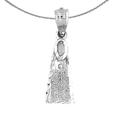 Sterling Silver Scuba Finn Pendant (Rhodium or Yellow Gold-plated)