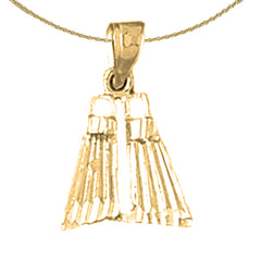 Sterling Silver Scuba Finns Pendant (Rhodium or Yellow Gold-plated)