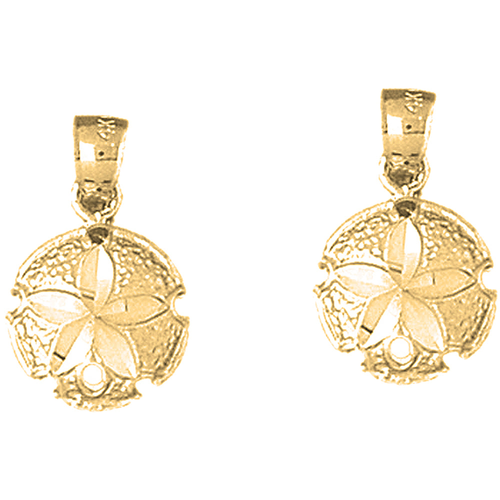 Yellow Gold-plated Silver 18mm Sand Dollar Earrings