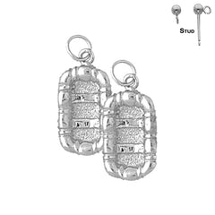 Sterling Silver 24mm 3D Raft Earrings (White or Yellow Gold Plated)