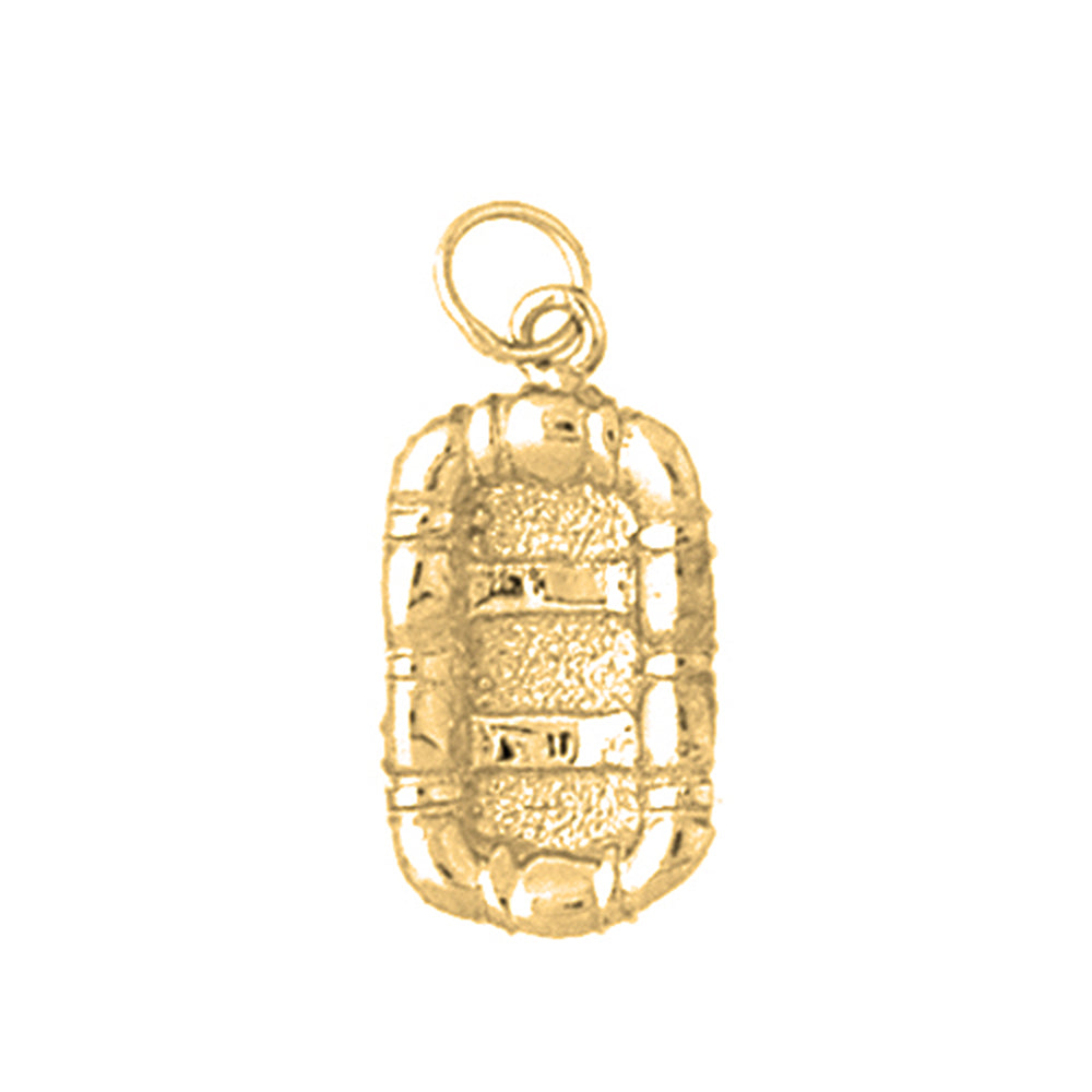 Yellow Gold-plated Silver 3D Raft Pendant