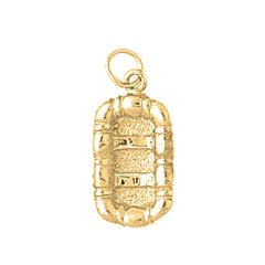 Yellow Gold-plated Silver 3D Raft Pendant