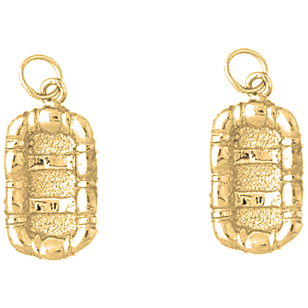 Yellow Gold-plated Silver 24mm 3D Raft Earrings