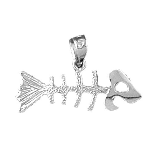 Sterling Silver Fish Bones Pendant