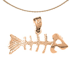 14K or 18K Gold Fish Bones Pendant