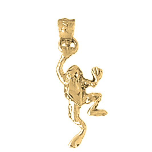 Yellow Gold-plated Silver Frog Pendant