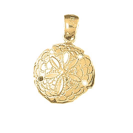 Yellow Gold-plated Silver Sand Dollar Pendant