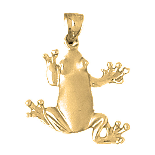 Yellow Gold-plated Silver Frog Pendant